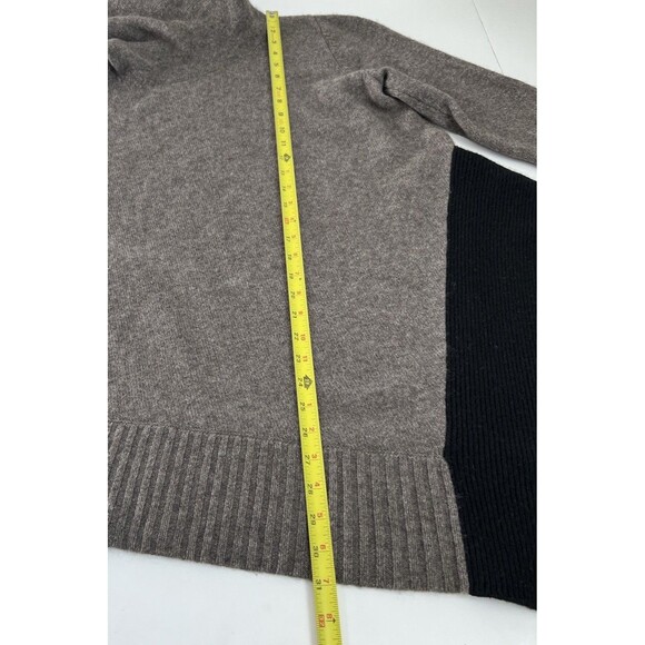 Eileen Fisher Yak & Merino Wool Colorblock Asymmetrical Cowl Neck Sweater - Picture 7 of 9